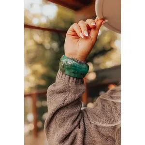Boho Vibe Bangle Bracelet in Green