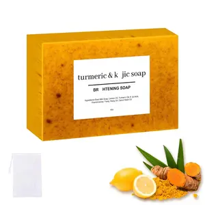 Lemon Turmeric Kojic Acid Soap - Gentle Dark Spot Remover for Face Acne Cleanser Cream Cleansing turmeric soap Face Facial Skincare Radiant Comfor
