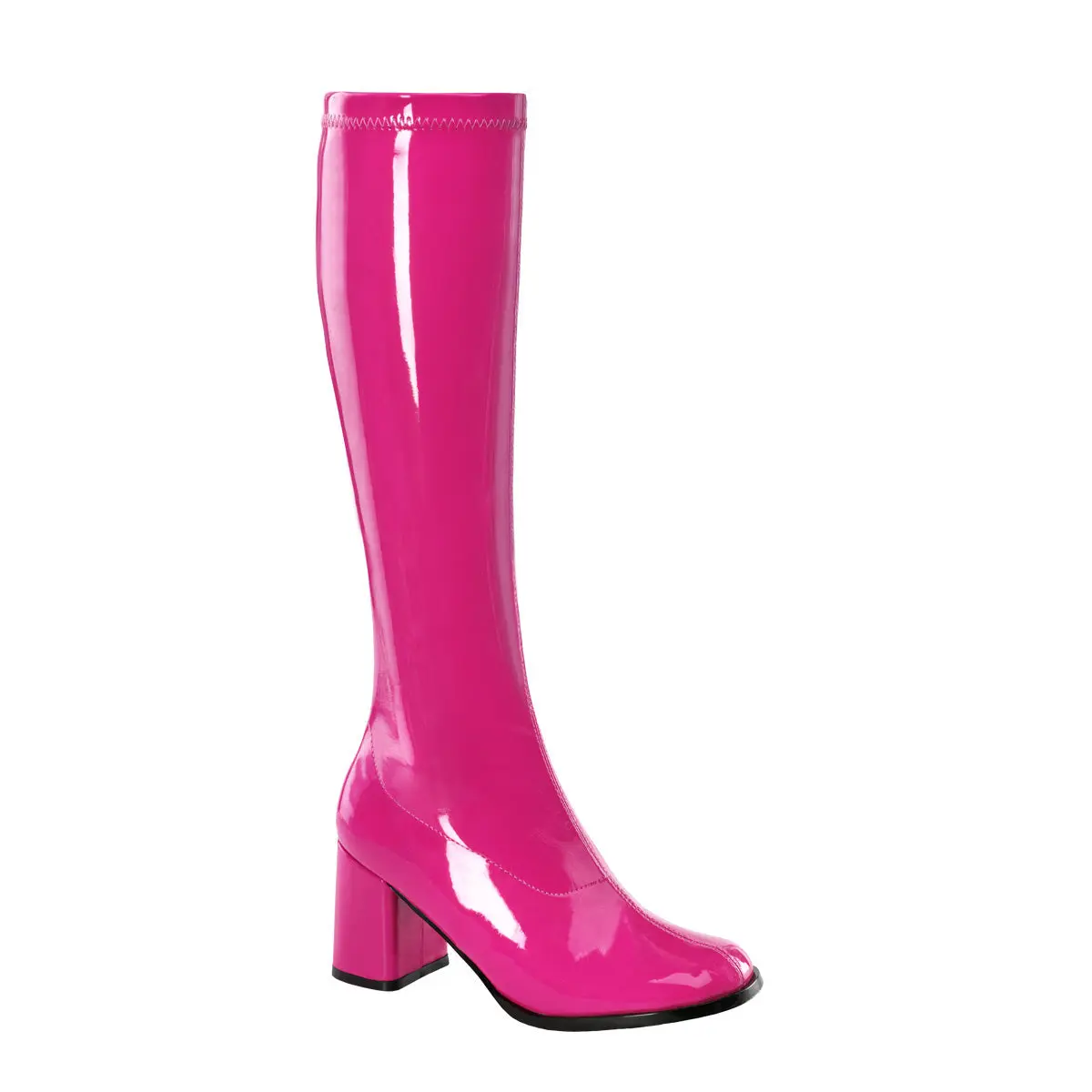 Women's Retro Chunky Block Heel Boots - 300 Style Footwear, Statement Shoes for Party Occasions, Comfortable Heels, Cosplay, Stretch, Alt Outfits, 3 In, Comic Conventions, Zip
