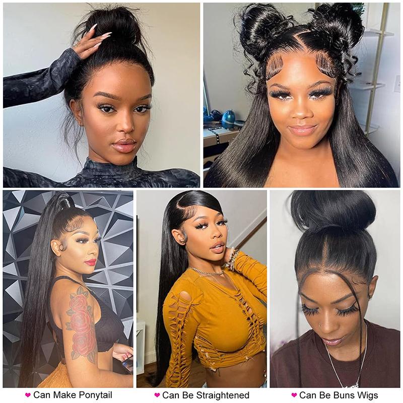 【CLEARANCE SALE】MORE FACE 360 Lace Frontal Wig Straight Transparent Lace Front Human Hair Wigs For Black Woman Pre Plucked 180% Density