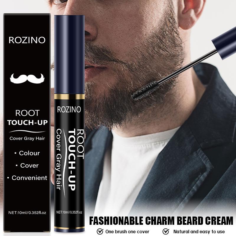 Rozino Beard Root Touch-Up - Covers Gray Hair, Gentle & Skin Friendly, Fast Application, Natural Film-Forming Formula, Smooth Silky Paste for Rich Beards