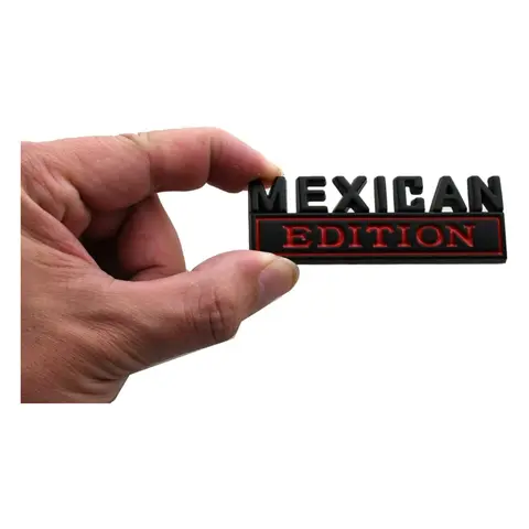 Mexican Edition Emblem for Car, 3.15in*1.18in/30mm*80mm Mini Automotive Accessory,3D Car Letters Metal Material Sticker, Auto Side Fender Rear Bumper Badge Decoration Decals, Vehicle Exterior Accessories for SUV Truck