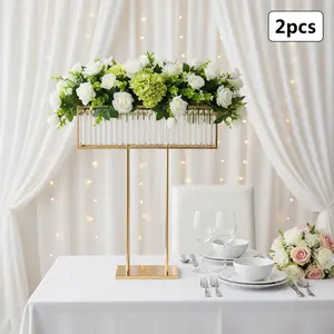 2 Pack Gold Crystal Flower Stand 90cm Freestanding for Wedding Party Event