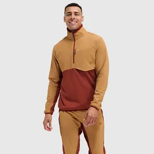 Men's Tribrid Grid Fleece Pullover Jacket 1/2 Zip