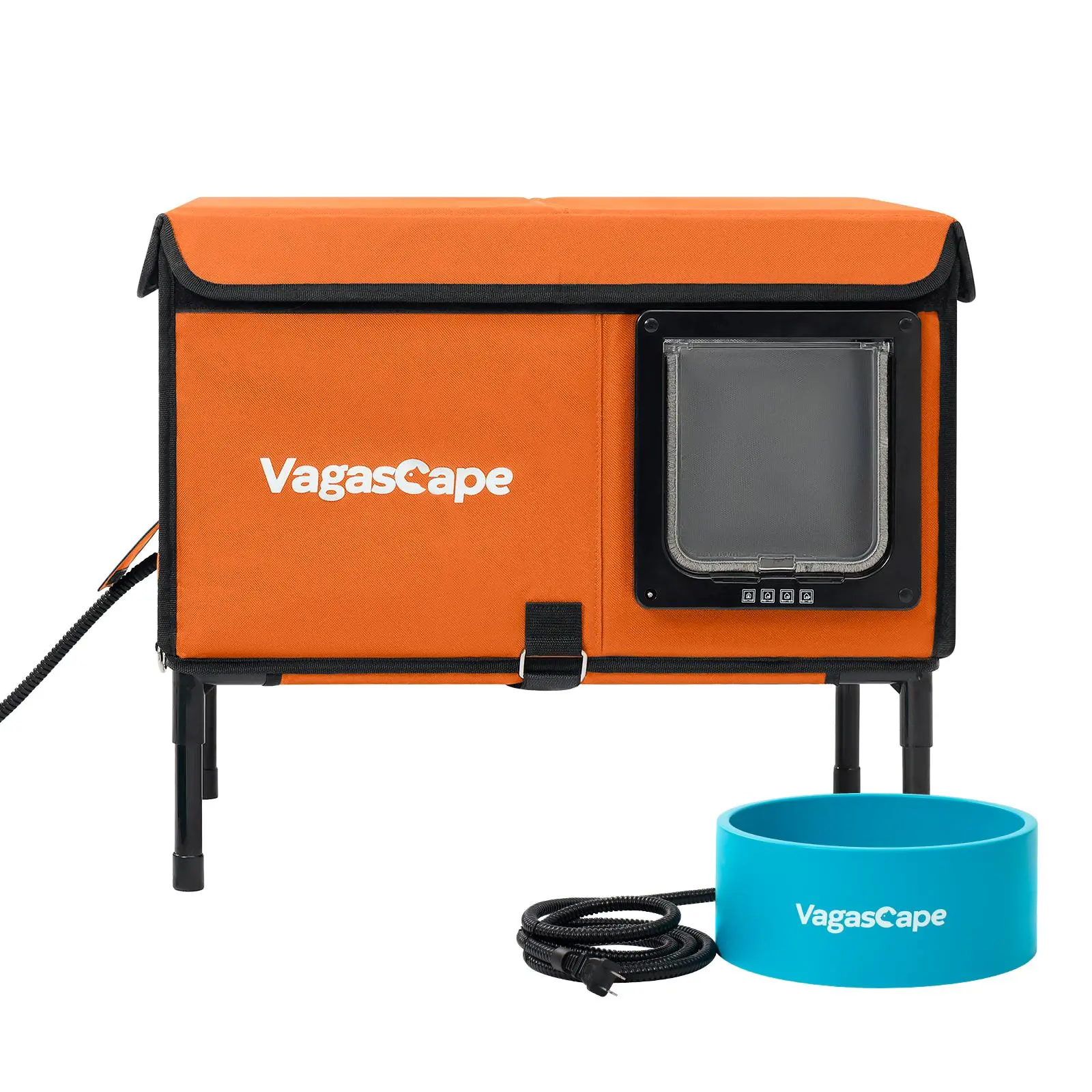 Orange Heated House + Heated Bowl