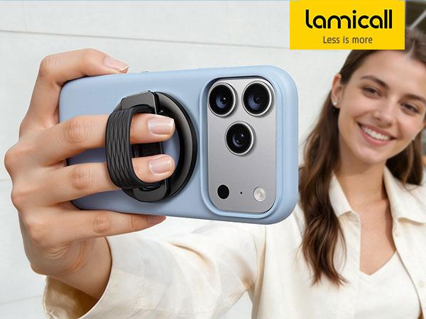 Lamicall MagFlex Magnetic Phone Ring & Foldable Stand – MagSafe Compatible Grip, Adjustable Kickstand, 360° Rotation, Desk Stand for iPhone 17/16/15/14/13