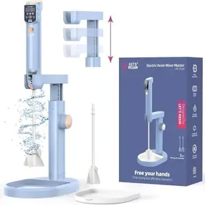 Upgraded Resin Mixer Electric, Double Mixing Effect & Speed Control Handheld Epoxy Mixer with Minimizing Bubbles, Rechargeable Resin Supplies for Resin, Liquid Silicone - LET'S RESIN