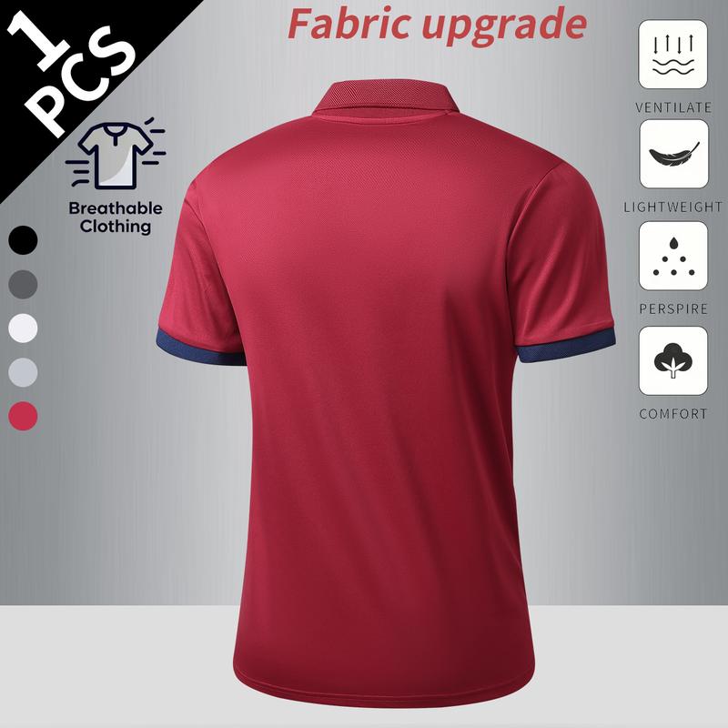 5-Pack summer new men's comfortable POLO shirts, classic button-down lapel tops