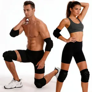 14PCS Sports Support Set - Knee Compression Sleeves & Elbow Braces for Men & Women, Professional Joint Protection for Volleyball, Basketball, Gym & Weightlifting, Adjustable Breathable Gear