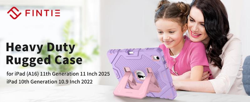 Fintie Kid-Friendly Case for 2025 iPad 11th Gen A16 Chip / iPad 10th Gen, 3-Layer Rugged Protective Case with Built-in Kickstand, Kid iPad Cover