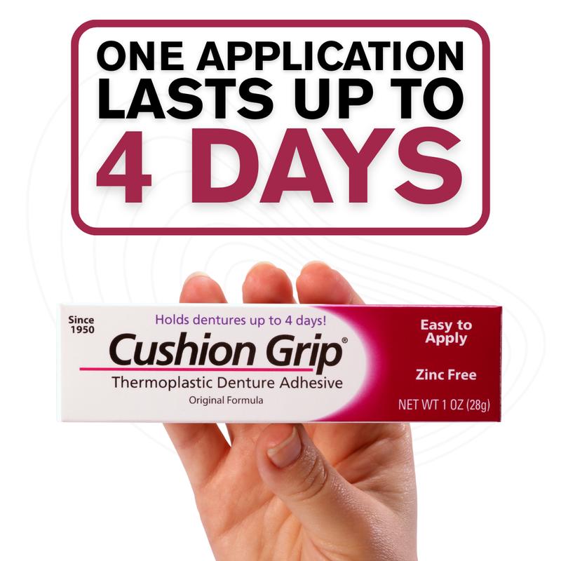 Cushion Grip Thermoplastic Denture Adhesive, 1 oz – Refits & Tightens Loose Dentures
