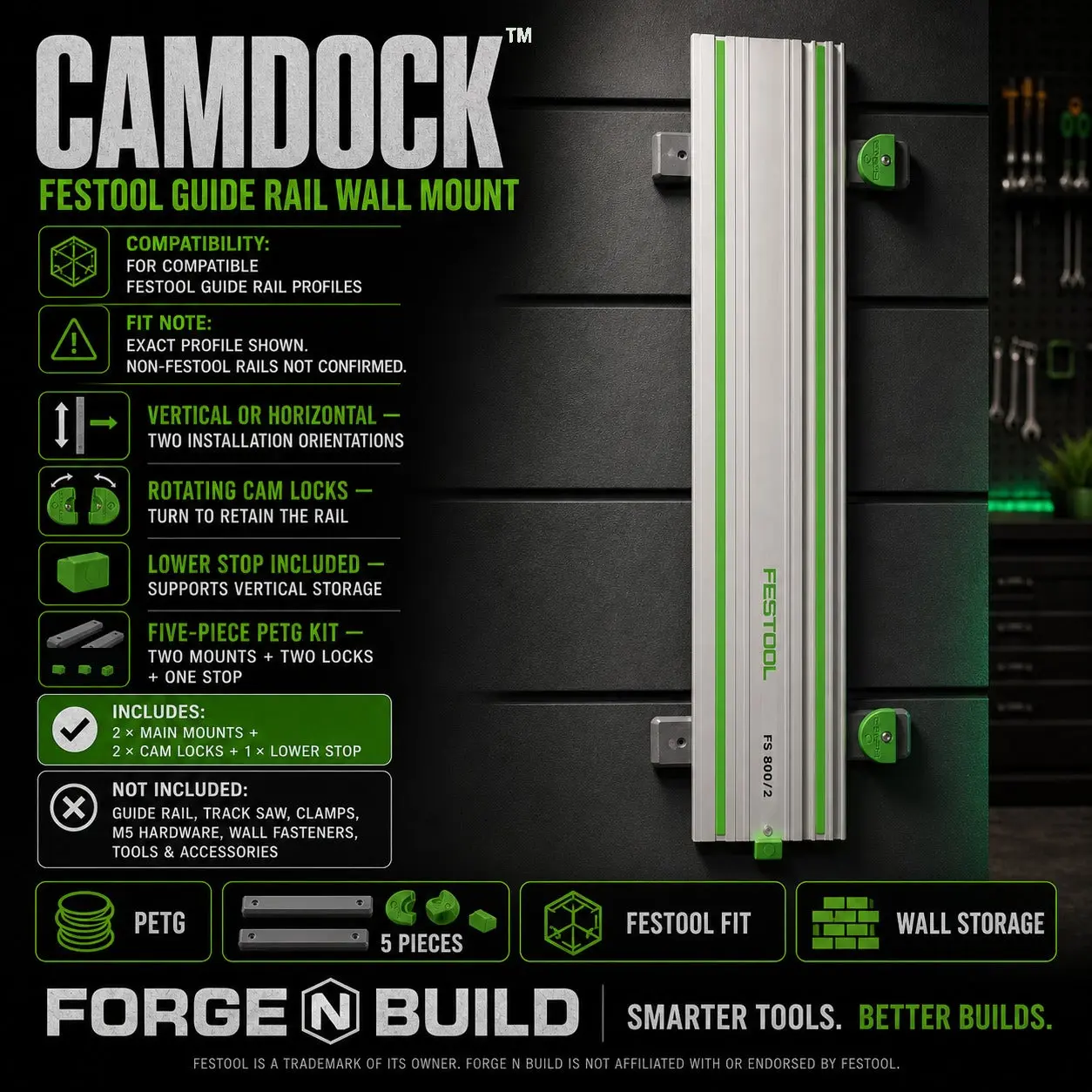 CamDock™ Festool Track Rail Wall Mount Kit