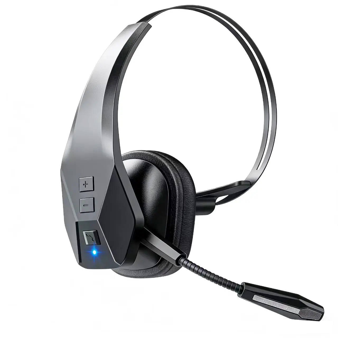 DH17 Bluetooth Headset  for Computer, Single-Ear Wireless Headset with Noise Cancelling Microphone for Office & Truckers, Bluetooth V5.3 with Mute Button for Work