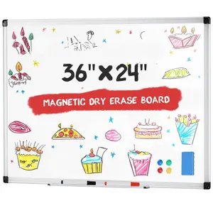 Magnetic White Board Kit for Wall, Dry-Erase Eraser& markers Markers& Magnetic Pins, Sliver Reinforced Aluminum Frame