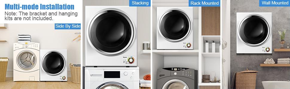 [AffiliateLive] Costway-Potable Clothes Dryer, 900W Compact Dryer w/4 Automatic Drying Mode, Stainless Steel Drum & Control Panel, 110V Electric Dryer for Apartments springtok