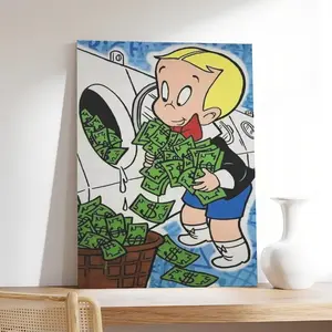 Monopoly Richie Rich Money Abstract Poster Wall Art Decor Print Picture Paintings for Living Room Bedroom Decoration, Office,Home Decoration,Perfect Gift