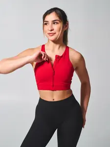 Wicked Zip Sports Bra - Lipstick Red