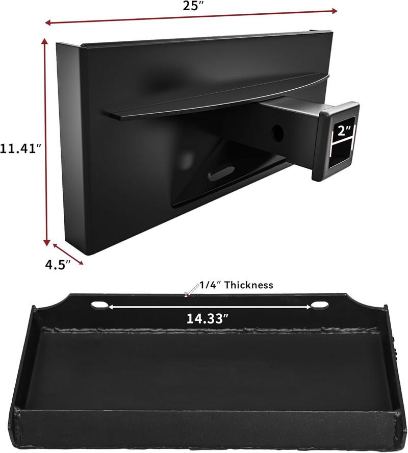 YITAMOTOR Mini Skid Steer Receiver Hitch Mount Plate, 1/4" Thick, Toro Dingo Quick Tach Mount, 2" Receiver Hitch; Weld-On or Bolt Surface, for Lightweight Towing