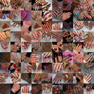 30 pairs of nail art set |   Includes various fashionable designs, including rhinestones, hearts and nude, pink and mixed color patterns |   Suitable for any occasion, reusable |   Includes jelly glue and nail files