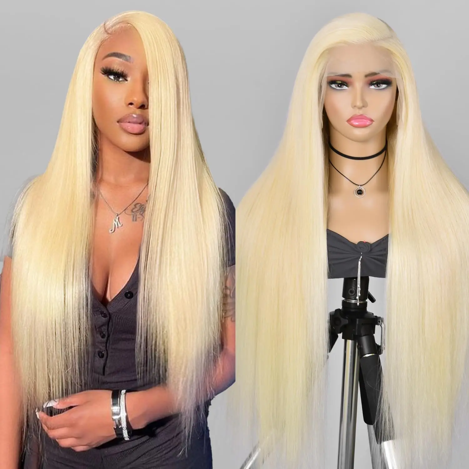 30 Inch 613 Lace Front Wig Blended Human Hair 200 Density 