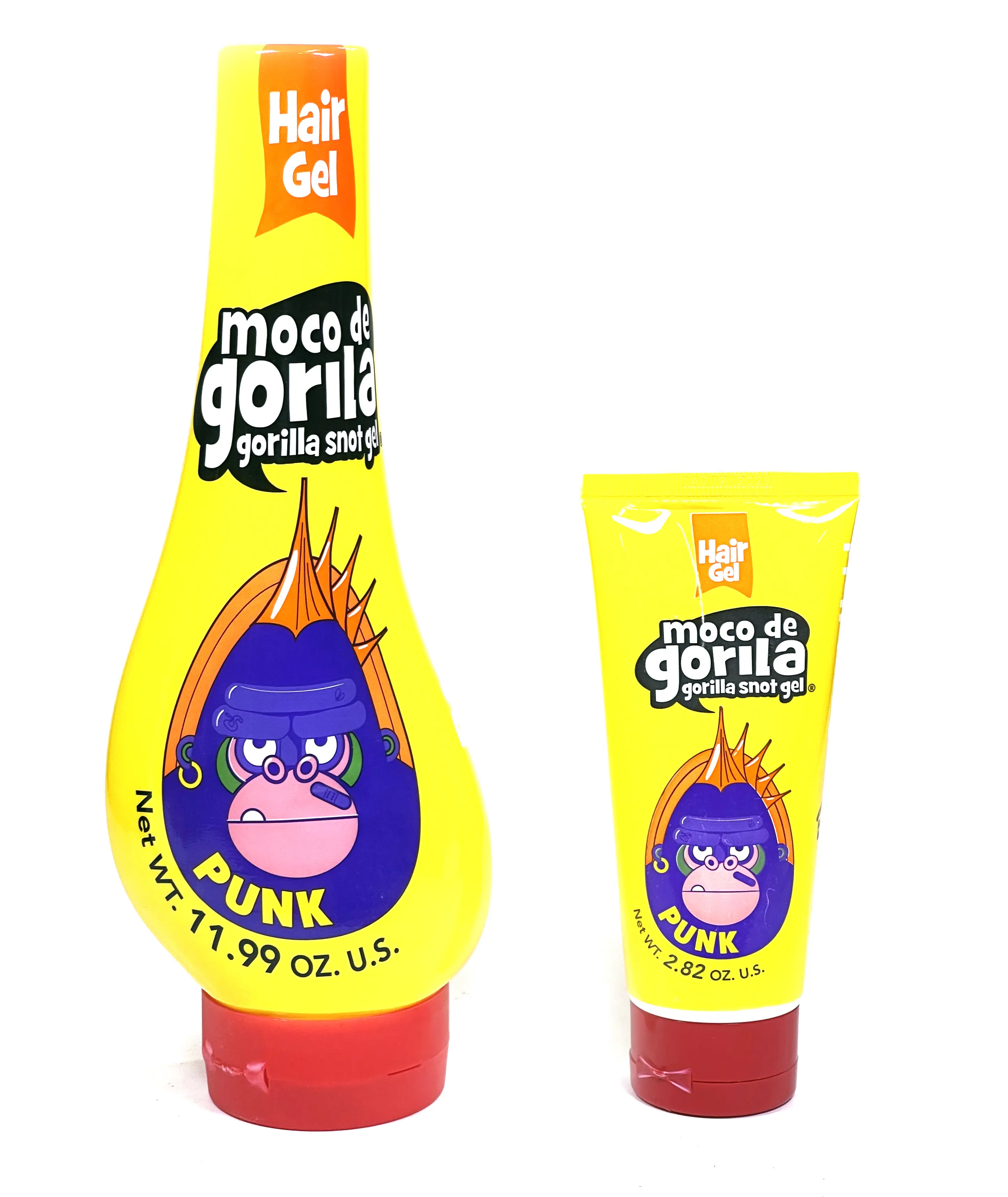 Moco De Gorila Punk Hair Gel Paste - Strong Hold, Frizz Control Styling Paste with Hair Gel Formula, Reactivates and Renews, Daily & Travel Size Haircare Bundle (11.9 oz, 2.82 oz), Gorilla Punk, Shiny