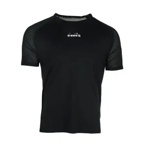 diadora Mens Be One Ft Light Crew Neck Short Sleeve Athletic Casual Tops Casual - Black