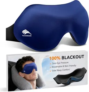 Airplane Travel Essentials Blackout Sleep Mask: 3D Contoured Eye Masks for Sleep - Lash Extensions Friendly, Zero Pressure for Women Men - Perfect for Night Shift Nurse, College Dorm, Road Trip