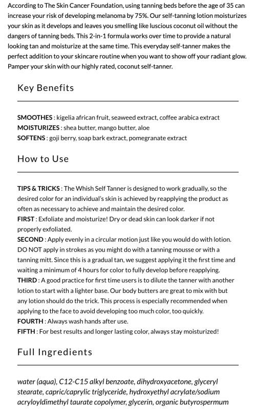 Coconut Milk+Verbena Self-Tanner Lotion - Body Care Moisturizer  - Sunless Tan