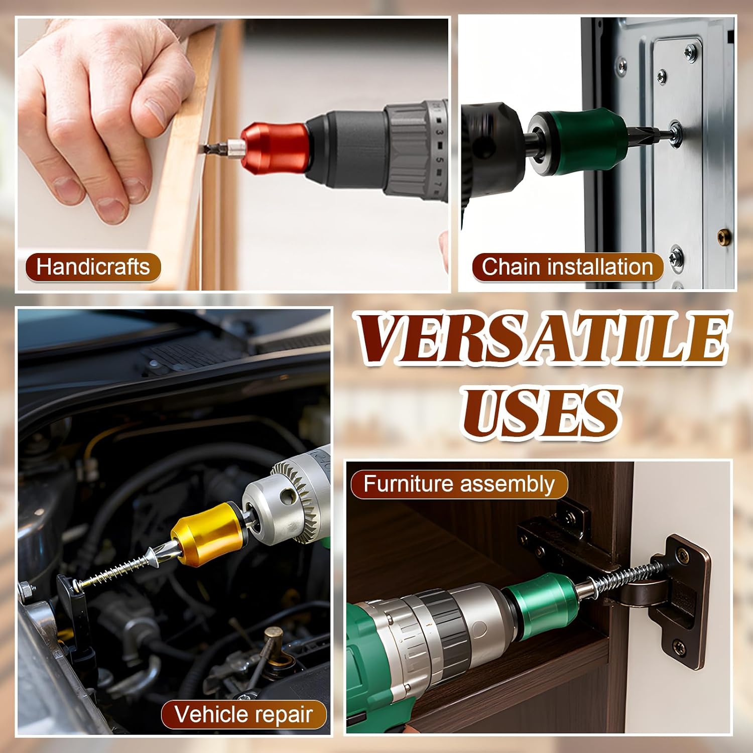 Strong Magnetic Screw Ring: 1/4 Inch/ 6.35 mm Universal Magnetic Screw Holder - Removable Magnetic Screwdriver Drill Bit Holder for Hex Screwdriver and Power Bits