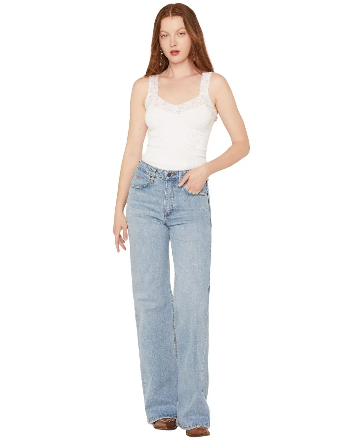 Kimes Ranch Women's Women'S Light Wash Zoey High Rise Wide Denim Jeans - Wje0000027-Bl035