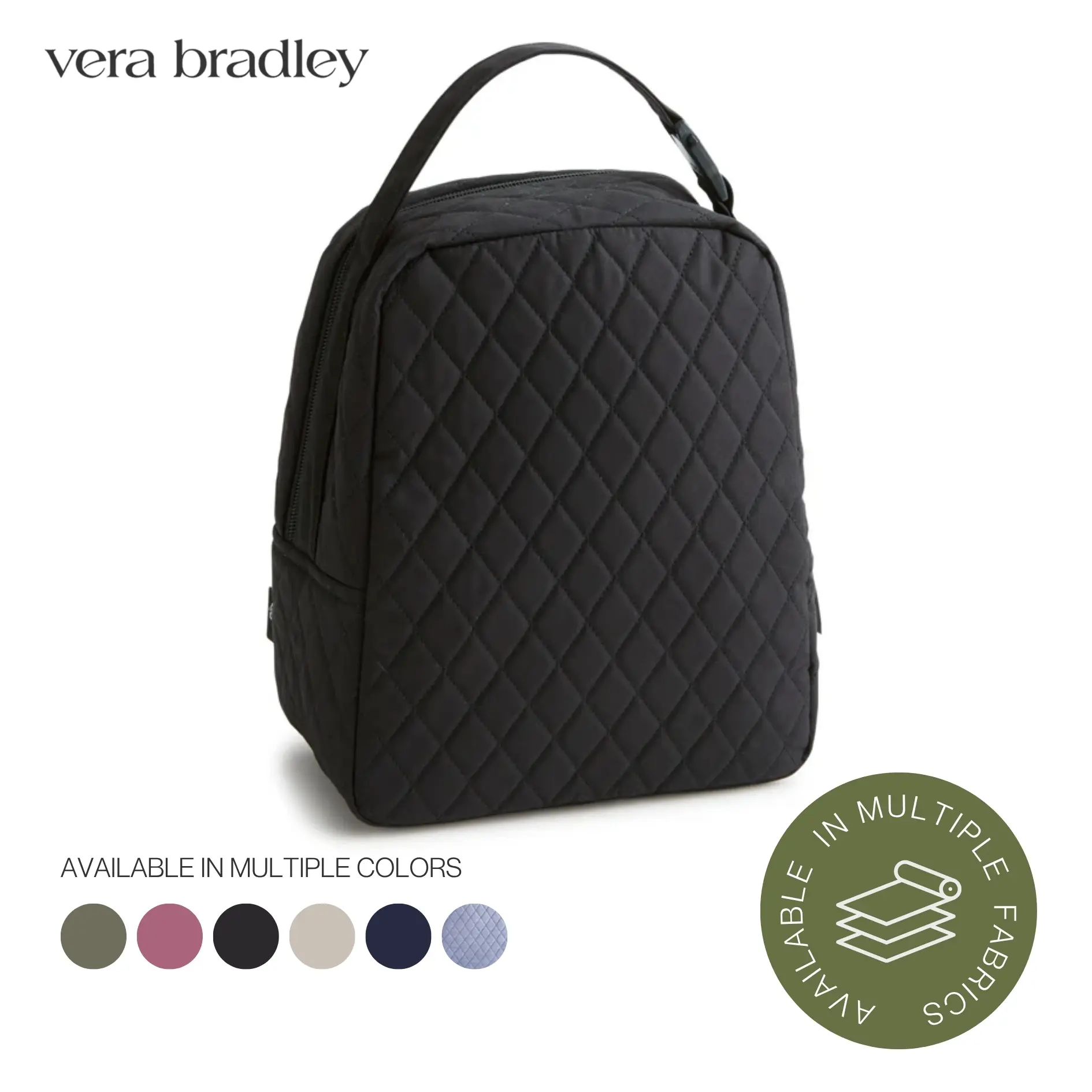 Vera Bradley Large Lunch Bag | Insulated Lunch Bag in Premium Cotton & Featherweight | Multiple Colors & Prints