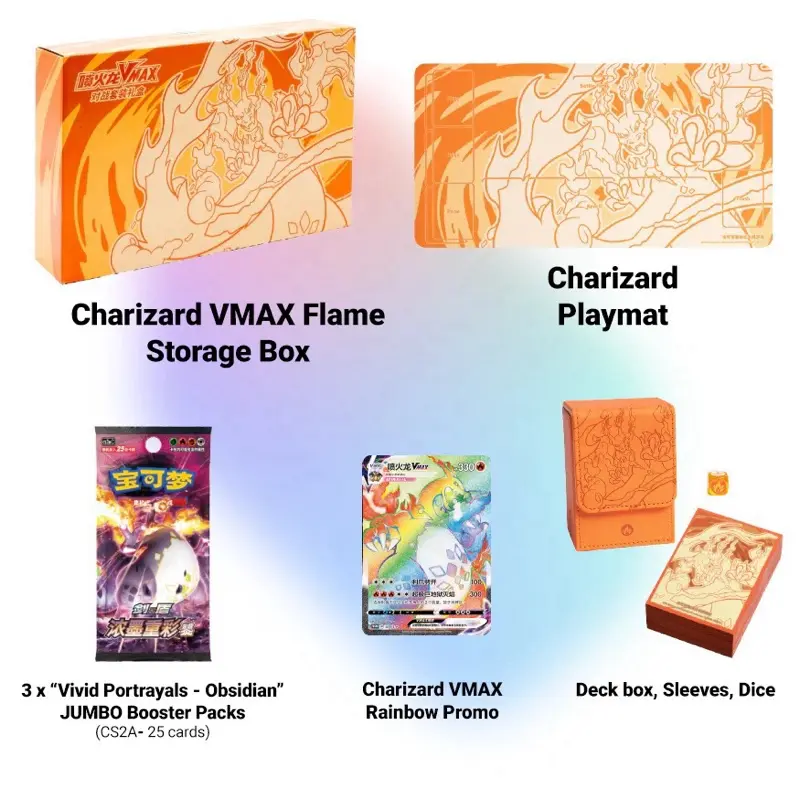 what booster box has rainbow charizard Charizard Spitfire Vmax Chinese Battle Collectible TCG Booster Pack Set - Rainbow  Charizard Non-Sports Trading Card Accessory