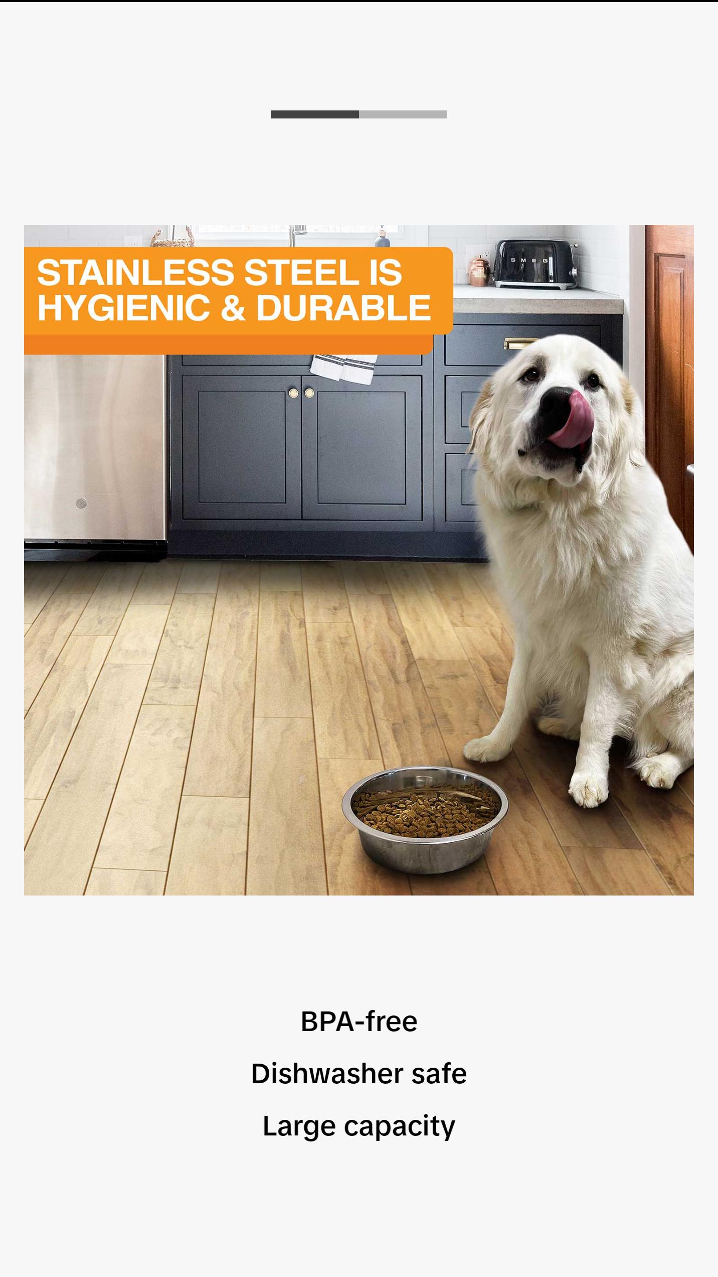 NEATER PETS Extra Large Stainless Steel Pet Bowls for Dogs or Cats