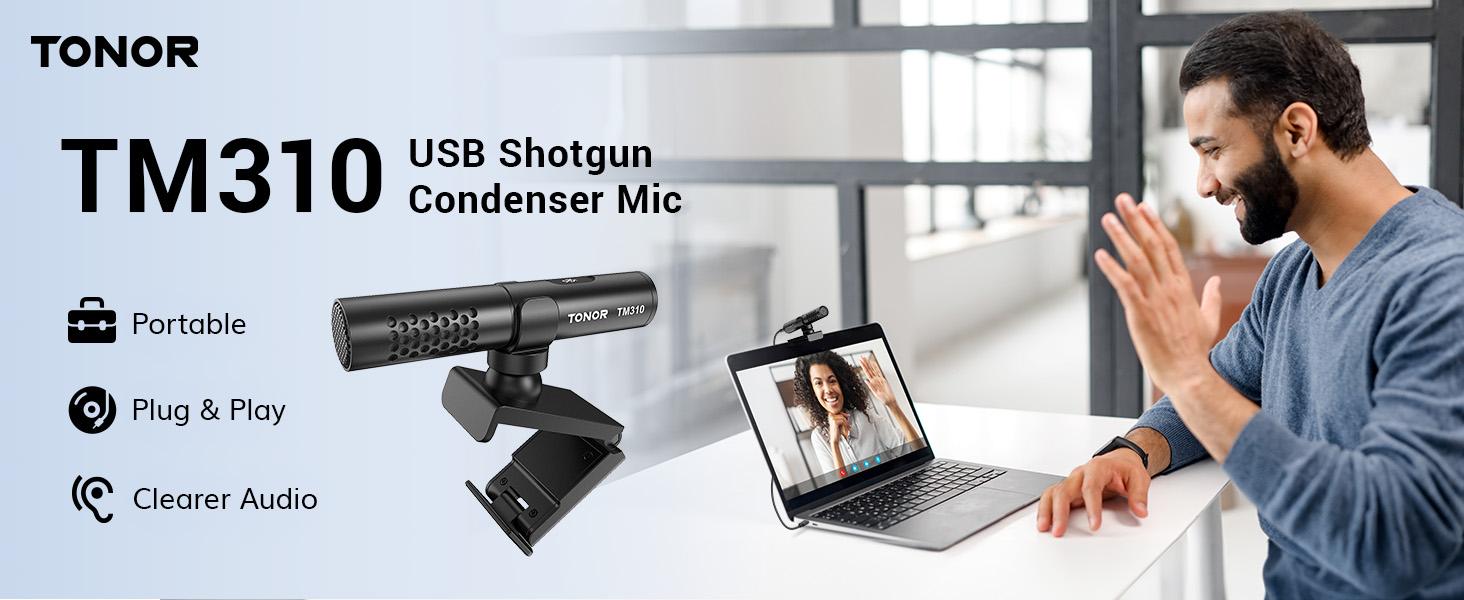 TONOR TM310 USB Conference Microphone for Laptop with Mute Button, LED Indicator, and Microfono Feature for Video Call Meetings