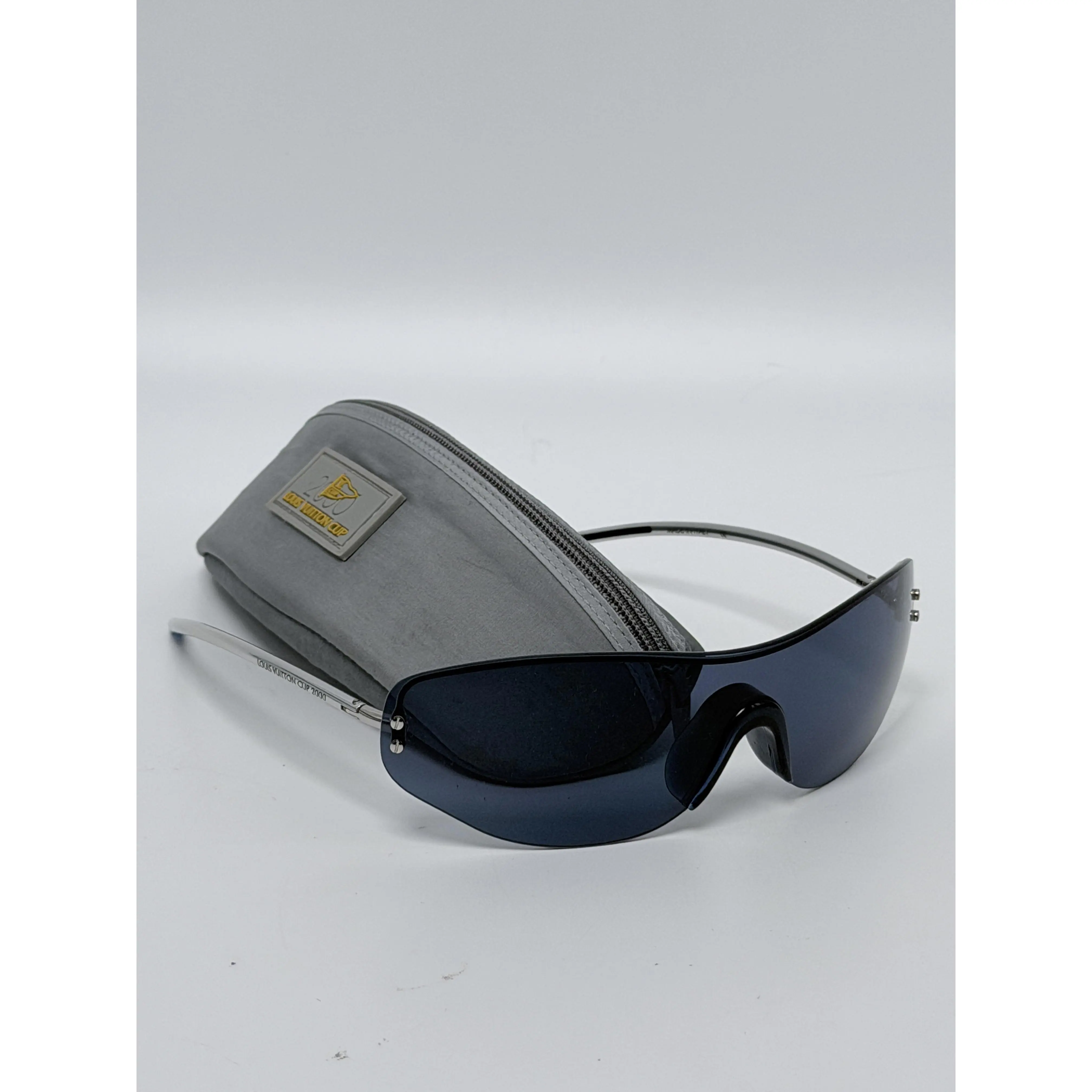Louis Vuitton Cup 2000 Blue Rimless Shield Sunglasses LV003S