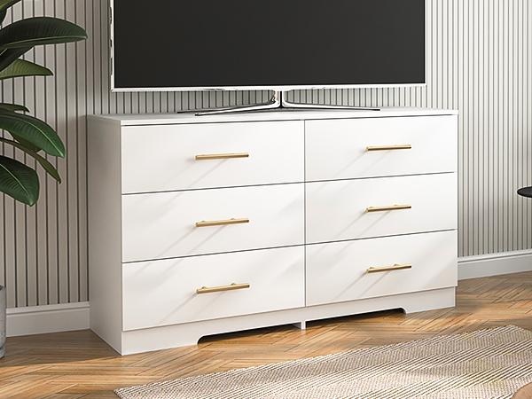 6 Drawer Wooden Dresser, Large Storage Cabinet Modern Chest of 6 Drawers Night Table, Bedroom Storage Organizer, Storage Dresser Chest of Drawers for Bedroom, Closet, Living Room 6 Drawer Wooden Dresser, Large Storage Cabinet Modern Chest of 6 Drawers Night Table, Bedroom Storage Organizer, Storage Dresser Chest of Drawers for Bedroom, Closet, Living Room