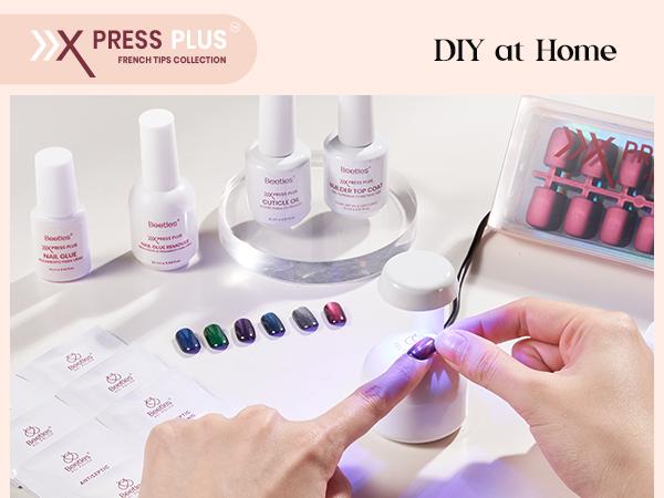 [LIVE ONLY] Beetles X Press Plus Cat Eye Press-On Nails, 7Colors Magnetic Cat Eye Effect, 16 Sizes 224 Pcs, Natural Salon Quality Chasing Light Cat Eye Nails, Gift for DIY Nail Lovers  Spring Vacation Nails Festival Nails   newyearnewme valentinesday