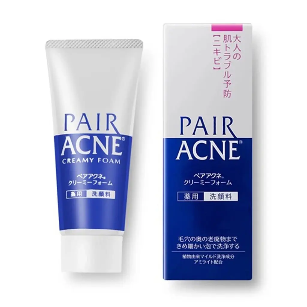 LION Acne Creamy Foam Facial Cleanser, Gentle Acne Cleansers for Skin Repair & Facial Cleansing, 80g Repairing Cleansing Pack (Pair), Daily