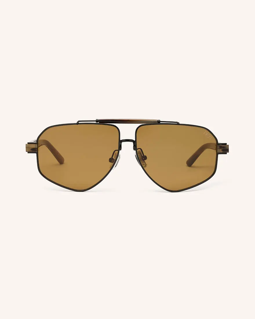 DEZI Oversized Aviator Sunglasses, 6FT Statement Frame Glasses with Custom Metal Inlay, Trendy Styling Sunglasses for Men, Stylish Fashion Accessories, Men's Sunglasses