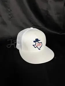 JM Texas Hat logo- White