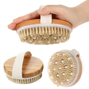 Dry Brushing Body Foam Brush Round Natural Exfoliating Brush - for Cellulite & Lymphatic Drainage, Bath Set for Body Care