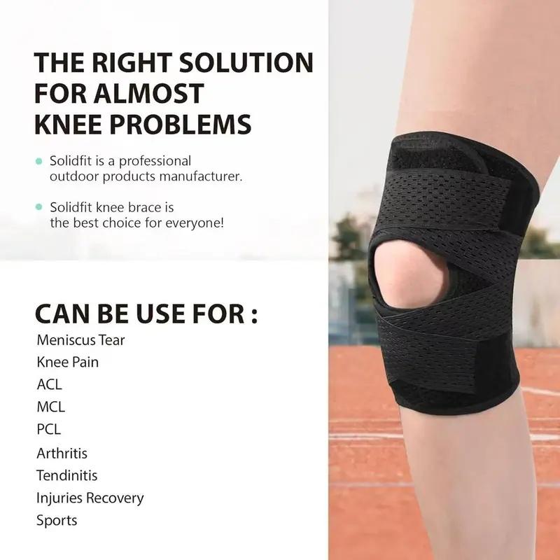 Knee Brace with Side Stabilizers for Meniscal Tear Knee Pain ACL MCL Arthritis Injuries Recovery, Breathable Adjustable Knee Support for Men and Women-MM【0】