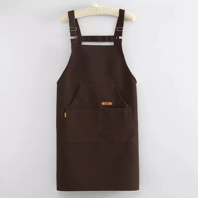 Home Kitchen Apron, Korean Style Workwear for Tea Shops & Nail Salons, Solid Color Work Apron for Fruit Stores, Kitchen Cooking Apron