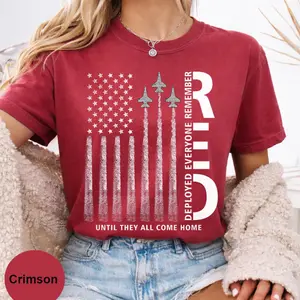 Comfort Colors RED Friday Shirt, Remember Everyone Deployed Tee, Military American Flag, Patriotic Soldier Support, Veteran Family Gift