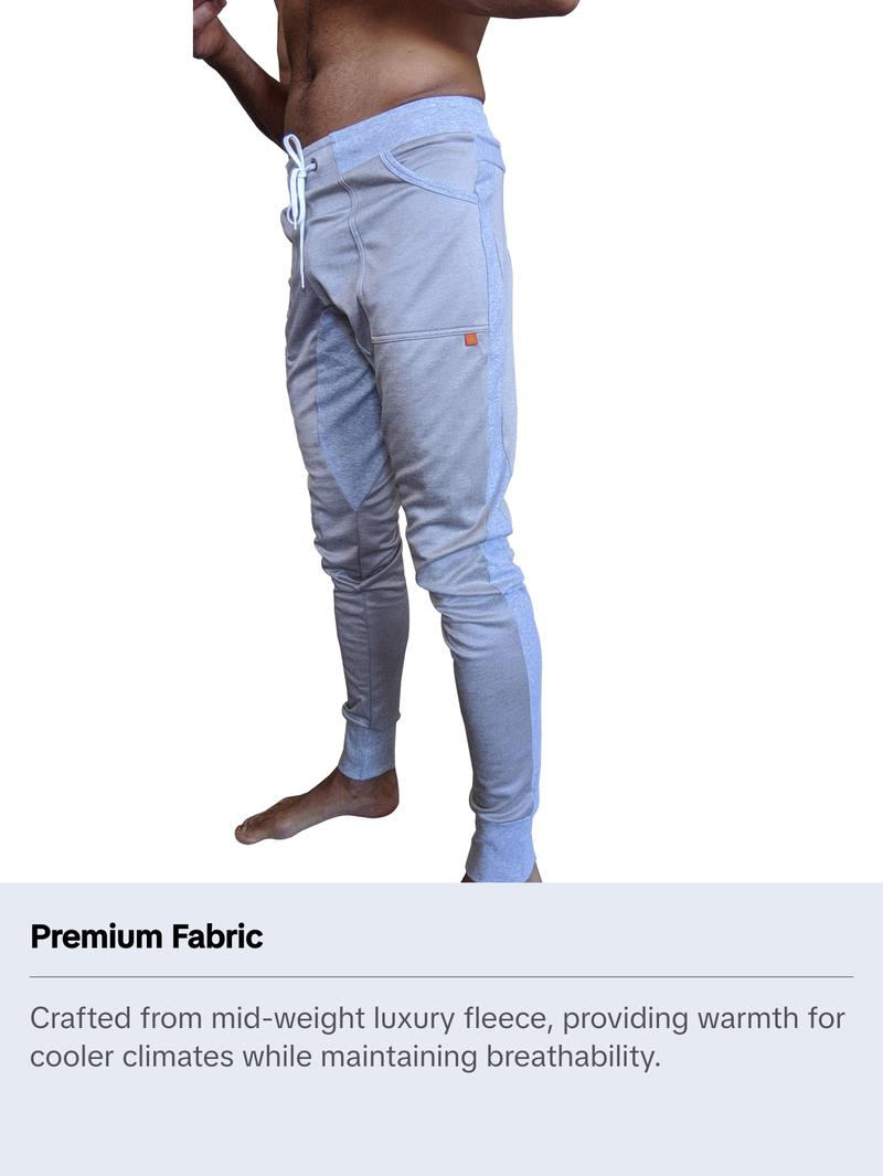 **Winter Edition** Performance-Luxe-Fleece Long Cuffed Jogger & Yoga Sweat Pants (Stainless Steel Grey)