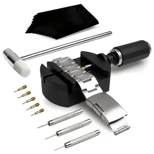 Watch Link Removal Kit, Resizing Tool for Bracelet Adjustment & Replacement, Pin Remover for Sizing Strap, Watch Adjuster, Hammer for Watch Repair, Adjust Band, with User Manual, Punches