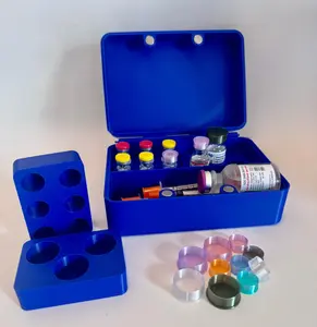 Peptide Vial Travel Case GLP1 Compatible + Caps (Multi-Slot) Organizer with Sleak Magnetic Closure Storage Box