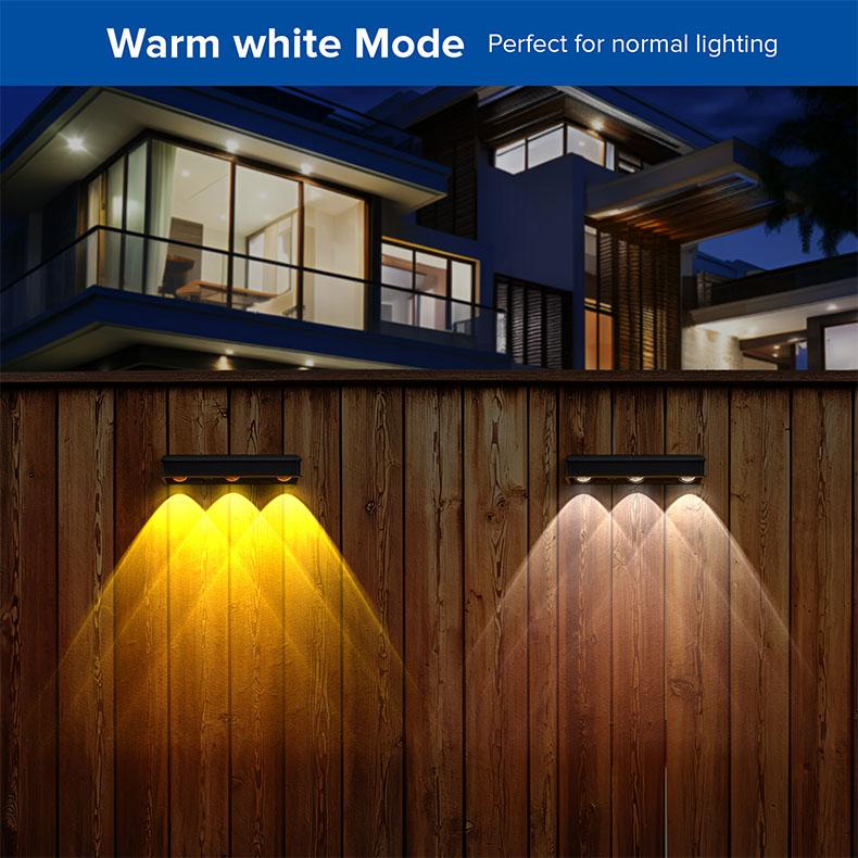 Solar Powered Fence Light Outdoor Waterproof LED Lighting with Sync Color Changing Modes, Ideal for Garden, Porch, Patio, Step, Wall, Pathway, Yard Decoration — Christmas Landscape Lights, Perfect for TikTok Shop Black Friday Deals