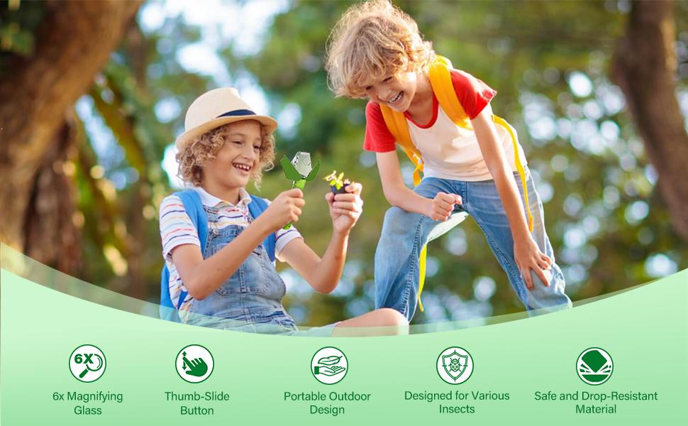 【LEUOA】 Bug Catcher for Kids, Insect Trap Kit with 6X Magnifier, STEM Educational Exploration Toys Gifts for Adult and Boys Girls, Catch Ladybugs, Butterflies, Dragonflies, Spider, Green 【LEUOA】 Bug Catcher for Kids, Insect Trap Kit with 6X Magnifier, STEM Educational Exploration Toys Gifts for Adult and Boys Girls, Catch Ladybugs, Butterflies, Dragonflies, Spider, Green