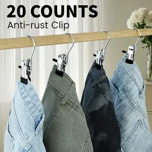 20 Counts Boot Hangers Clips, Premium Hooks Hanging Clips, Heavy Duty Closet Hanger Organizer for Home Travel , Multi-Purpose Clips for Laundry Clothes Accessories-YY